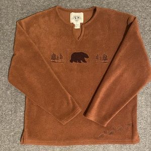 Arctic Image Vintage Brown Bear Fleece Sweater